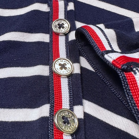 Tommy Hilfiger Coastal Chic Stripe Boat Neck Top Navy White Red Trim Women's S‎ - Picture 7 of 14